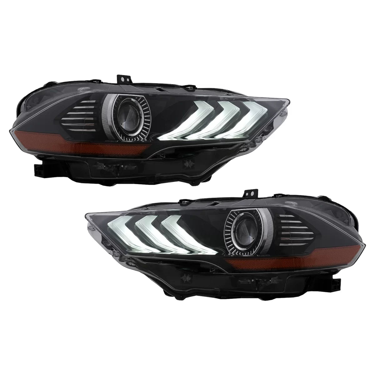 Fari LED Anteriori con Luci Diurne Rgb e Frecce Dinamiche per Ford Mustang Vi