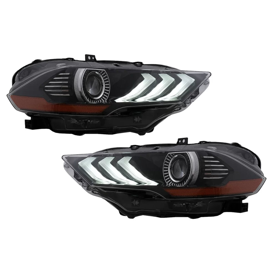 Fari LED Anteriori con Luci Diurne Rgb e Frecce Dinamiche per Ford Mustang Vi