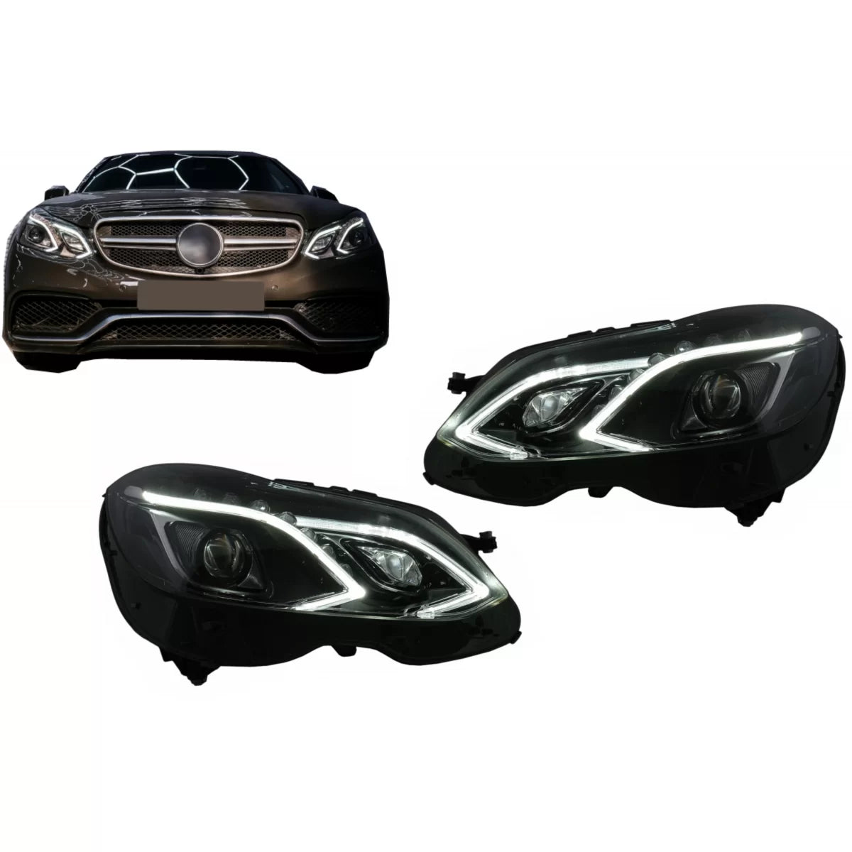Fari LED Anteriori con Xenon per Mercedes Classe E W212 Facelift 2013-2016
