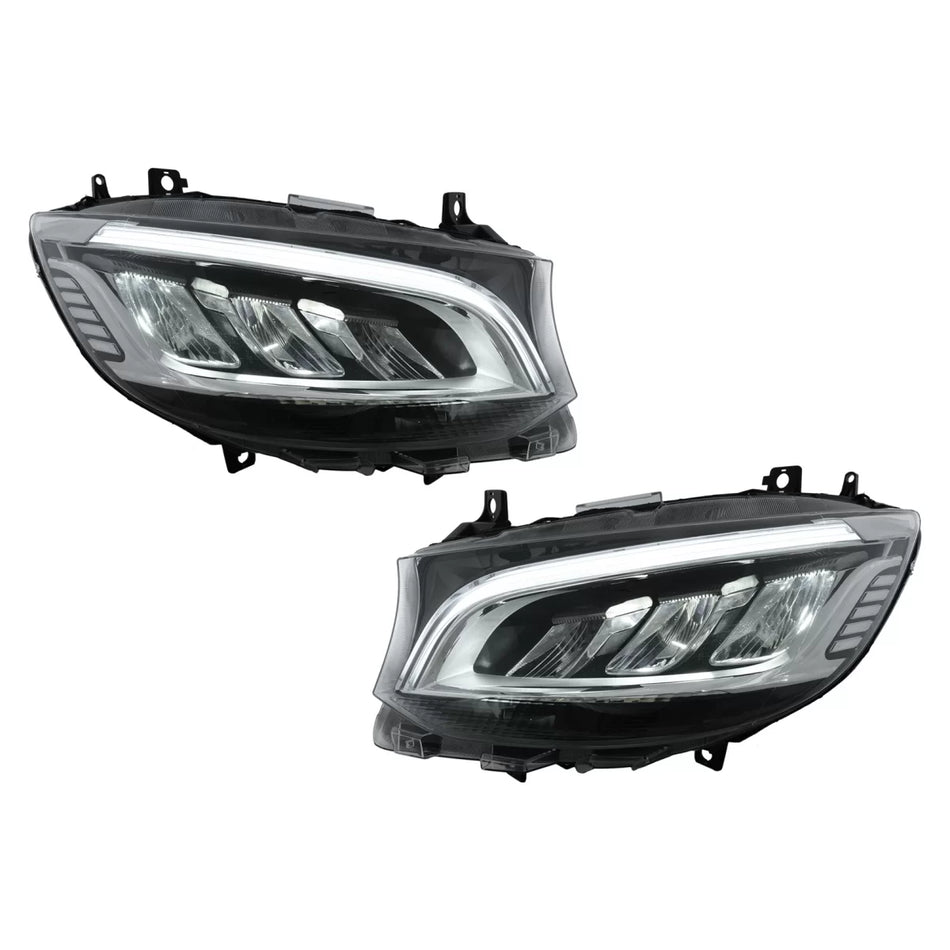 Fari LED Anteriori Neri per Mercedes Sprinter W907 W910 2019-2023 LHD