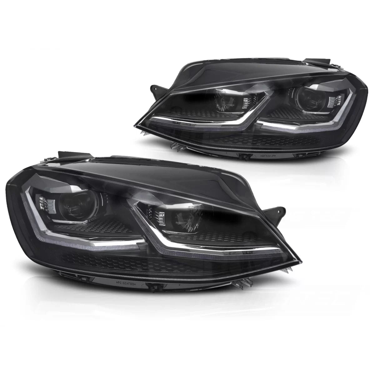 Fari LED Argento con Luci Diurne Sequenziali per Volkswagen Golf Vii 17-19
