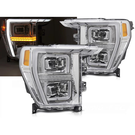 Fari LED Tubolari Cromati Anteriori per Ford F150 MK14 2020-2023