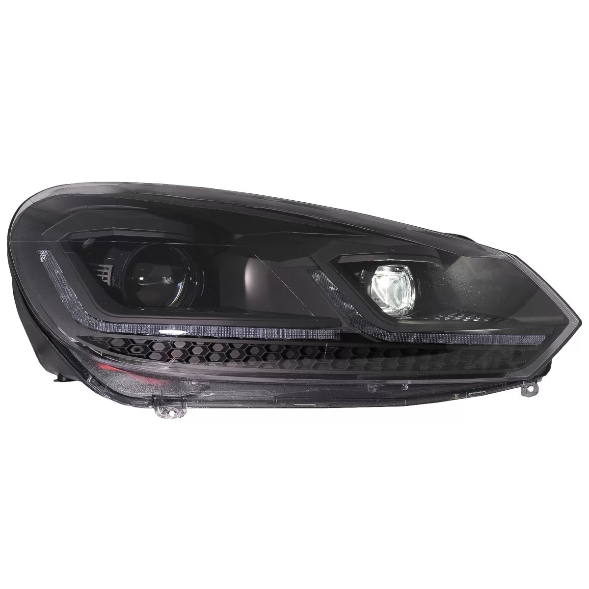 Fari LED Anteriore Nero con Indicatori Dinamici VW Golf 6 2008-2013 LHD