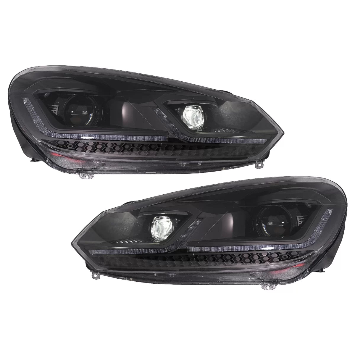 Fari LED Anteriore Nero con Indicatori Dinamici VW Golf 6 2008-2013 LHD