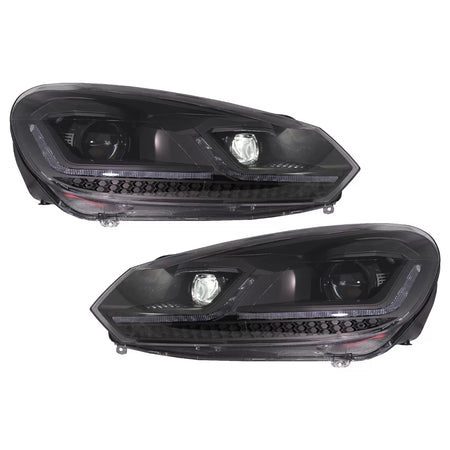 Fari LED Anteriore Nero con Indicatori Dinamici VW Golf 6 2008-2013 LHD