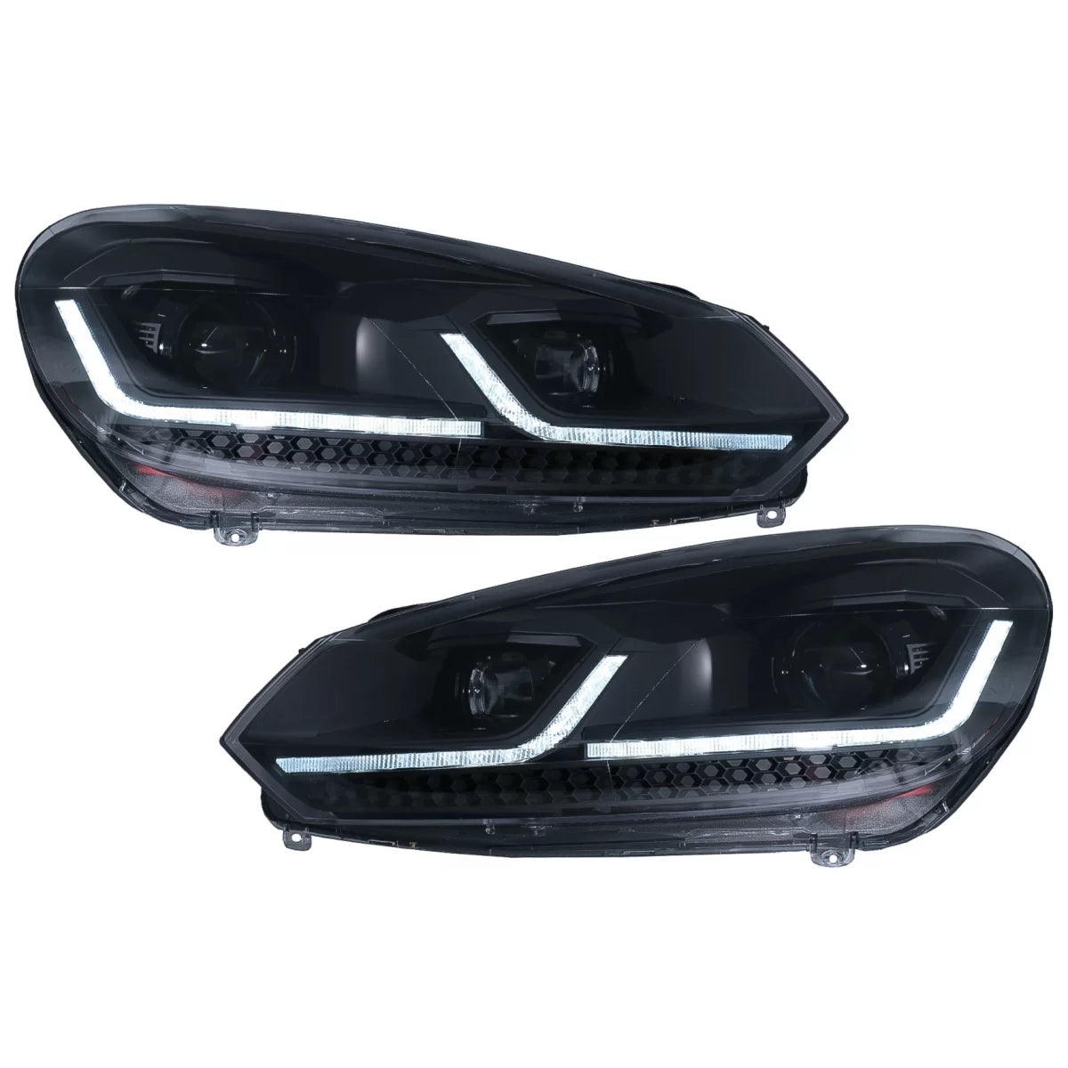 Fari LED Anteriore Nero con Indicatori Dinamici VW Golf 6 2008-2013 LHD