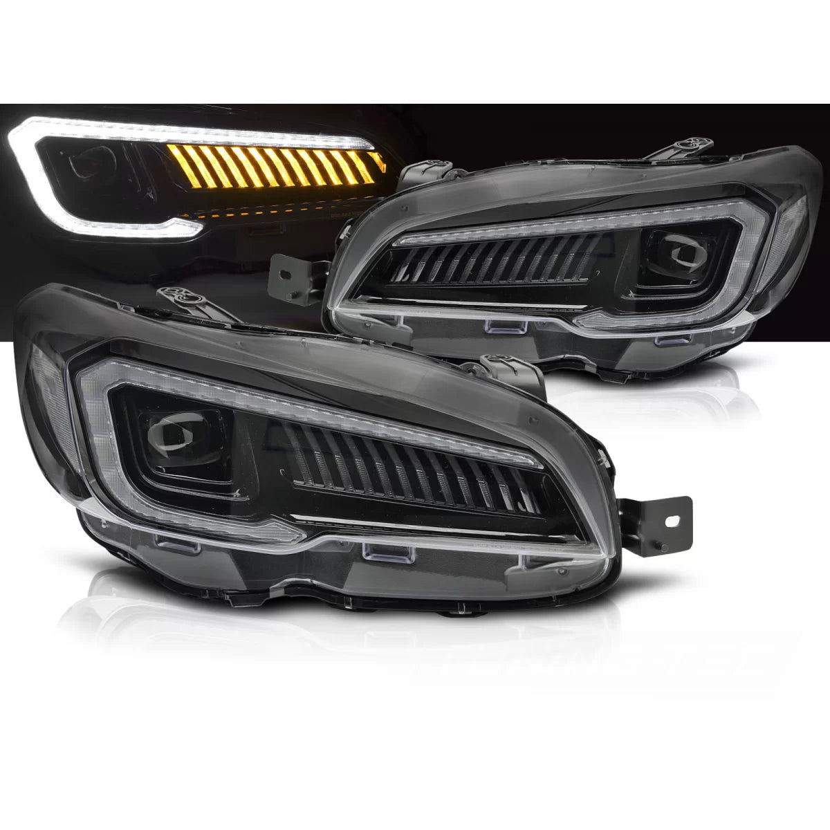 Faro Anteriore LED Nero per Subaru Wrx 14-22