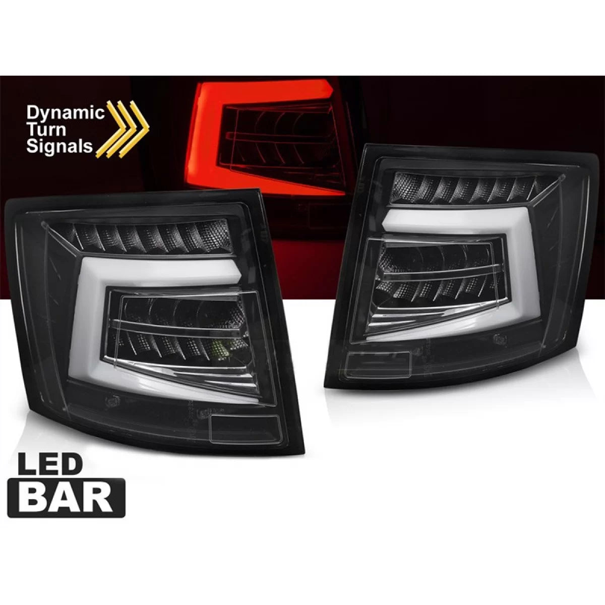 Fanali Posteriori LED Neri Dx e Sx per Skoda Octavia Combi 2012-2016