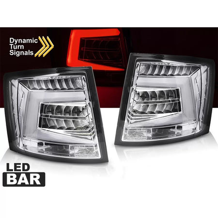 Fanali Posteriori LED con Base Cromata Dx e Sx per Skoda Octavia Combi 2016-2020