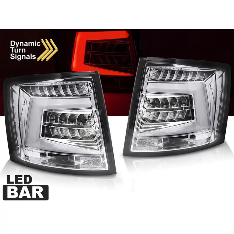 Fanali Posteriori LED con Base Cromata Dx e Sx per Skoda Octavia Combi 2016-2020
