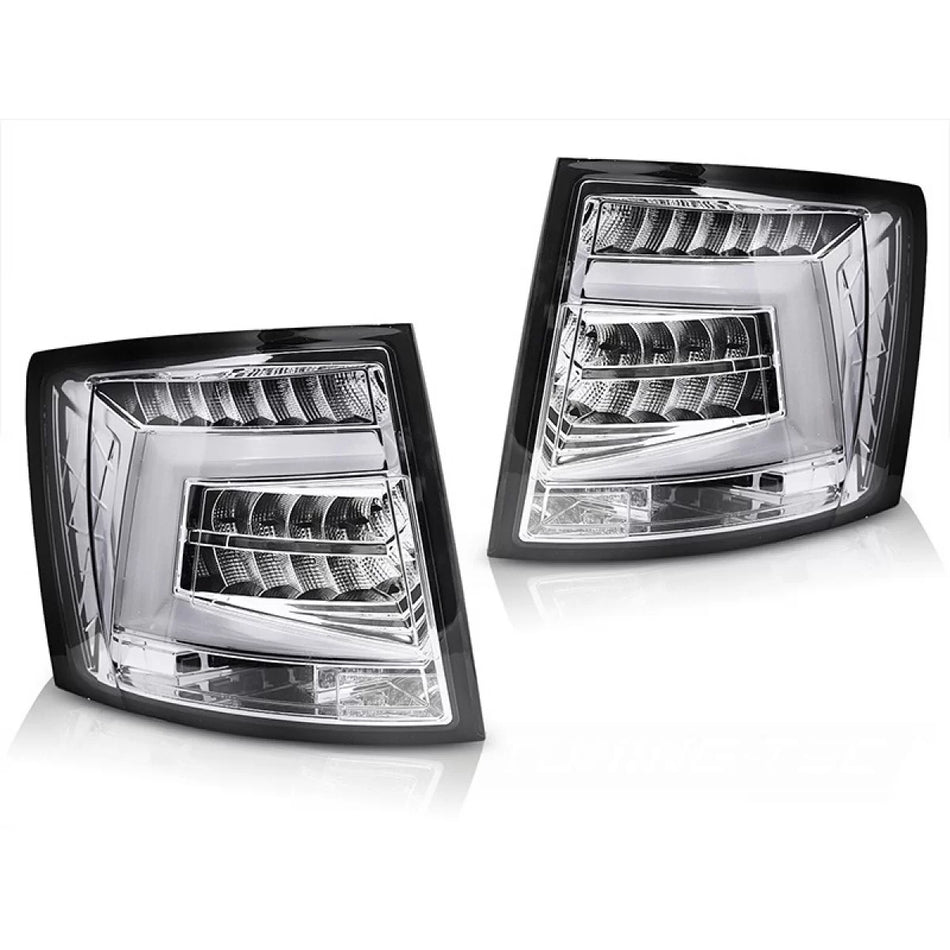 Fanali Posteriori LED con Base Cromata Dx e Sx per Skoda Octavia Combi 2016-2020