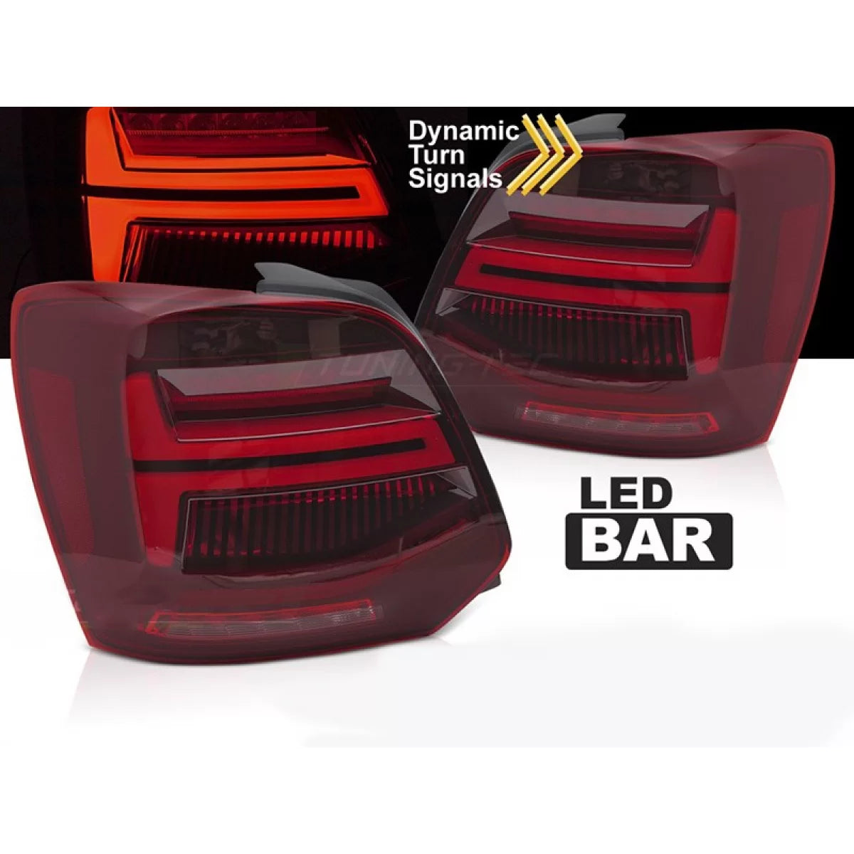 Fanali Posteriori LED Rosso Set Sinistro e Destro per Volkswagen Polo 2009-2017