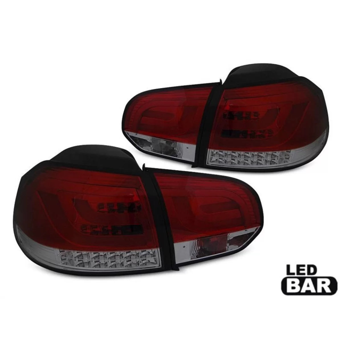 Fanali Posteriori LED Rosso e Base Fumé per Volkswagen Golf 6 2008-2012 Dx Sx