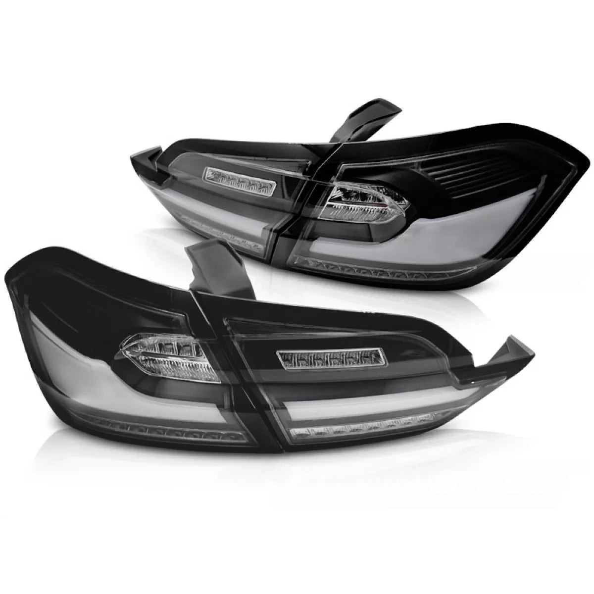 Fanali Posteriori LED Neri per Ford Fiesta MK8 17-21 Berlina 5 Porte