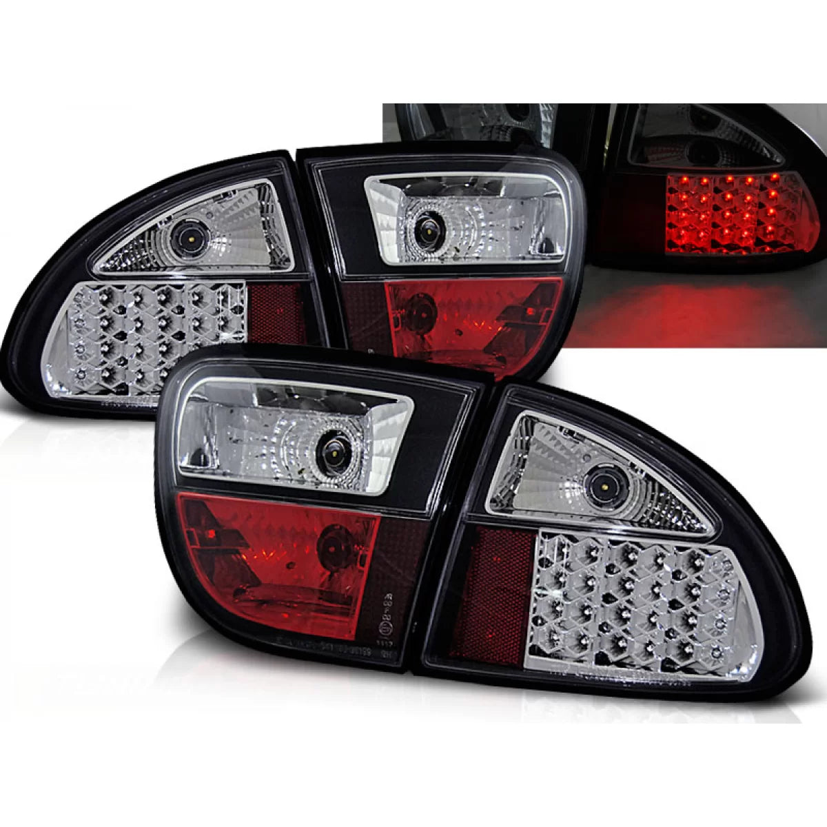 Fanali Posteriori LED Neri per Seat Leon 04.99-08.04