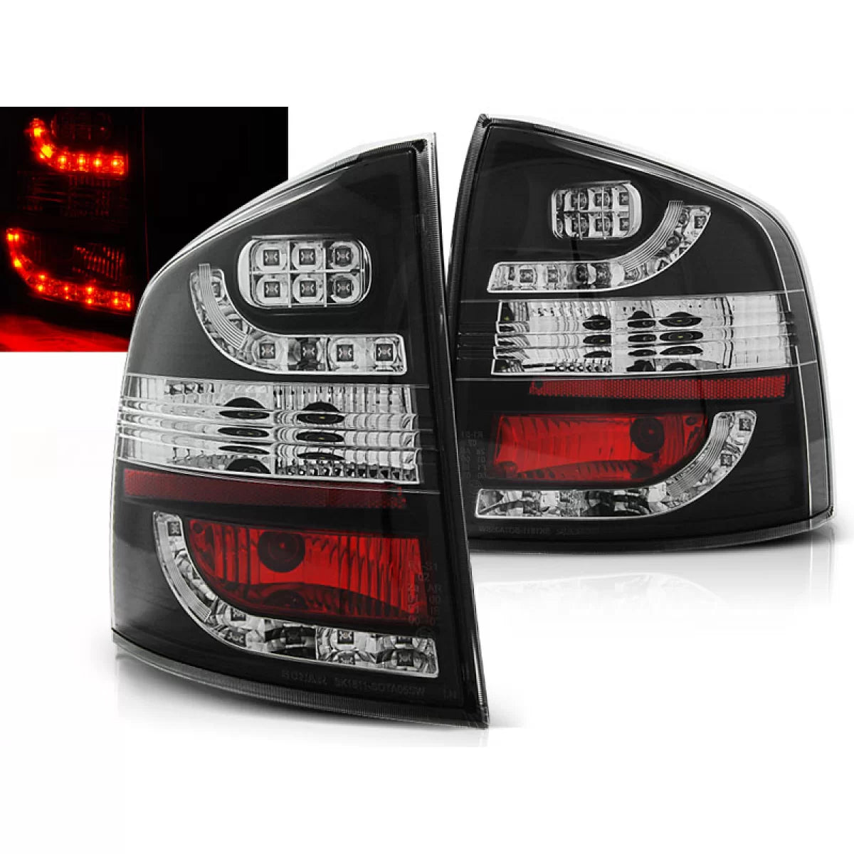 Fanali Posteriori LED Neri per Skoda Octavia Ii Kombi 04-12