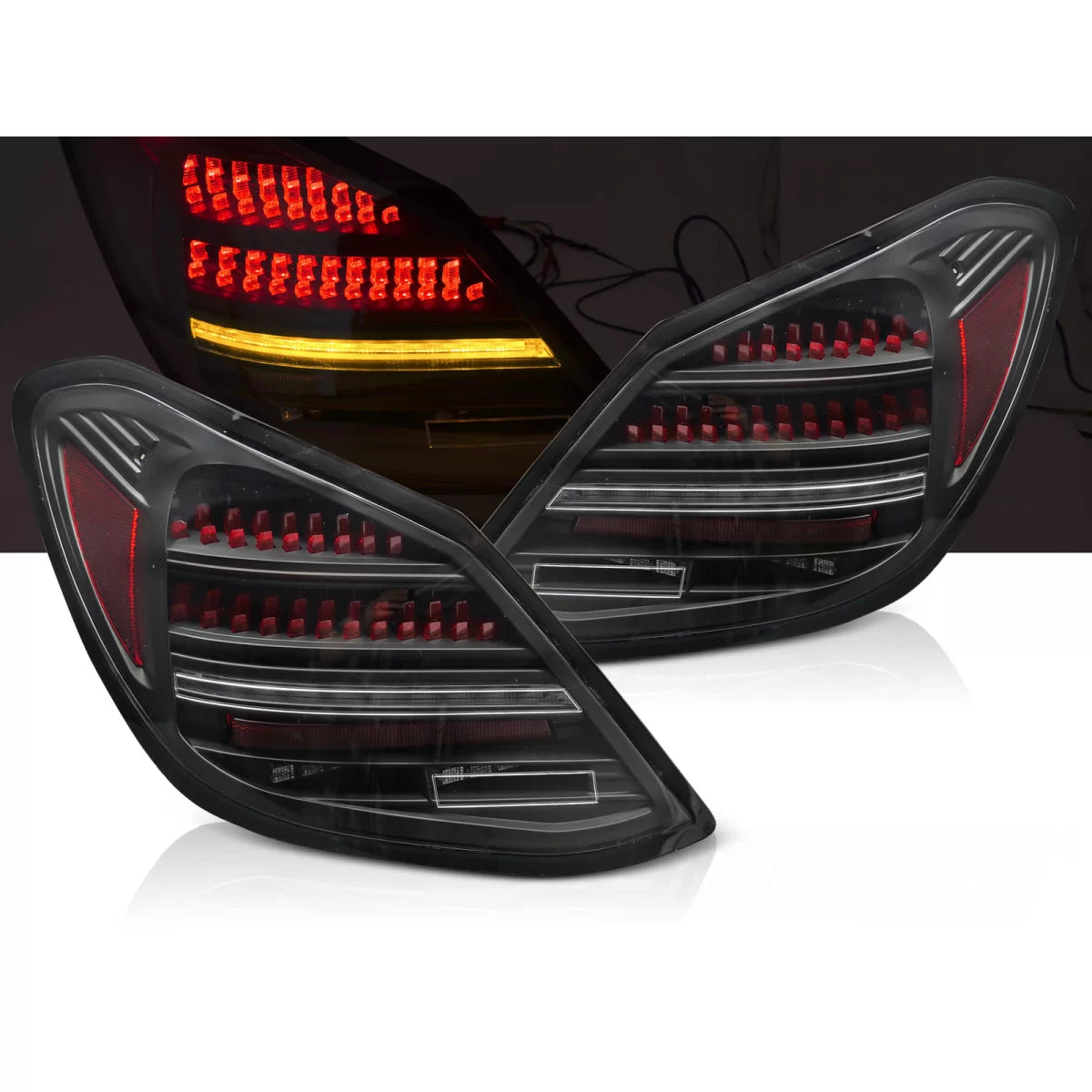 Fanali Posteriori LED Neri Rossi Sequenziali per Mercedes Classe C W205 14-21
