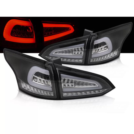 Fanali Posteriori LED Neri Sequenziali per Ford Focus MK3 Sw 11-18