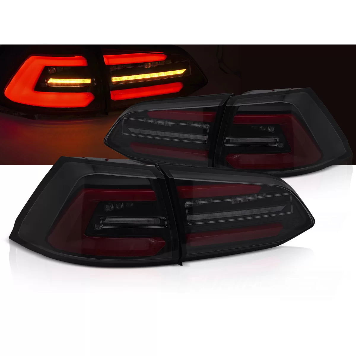 Fanali Posteriori LED Fumo Nero con Sequenza Rossa per Volkswagen Golf 7 13-17