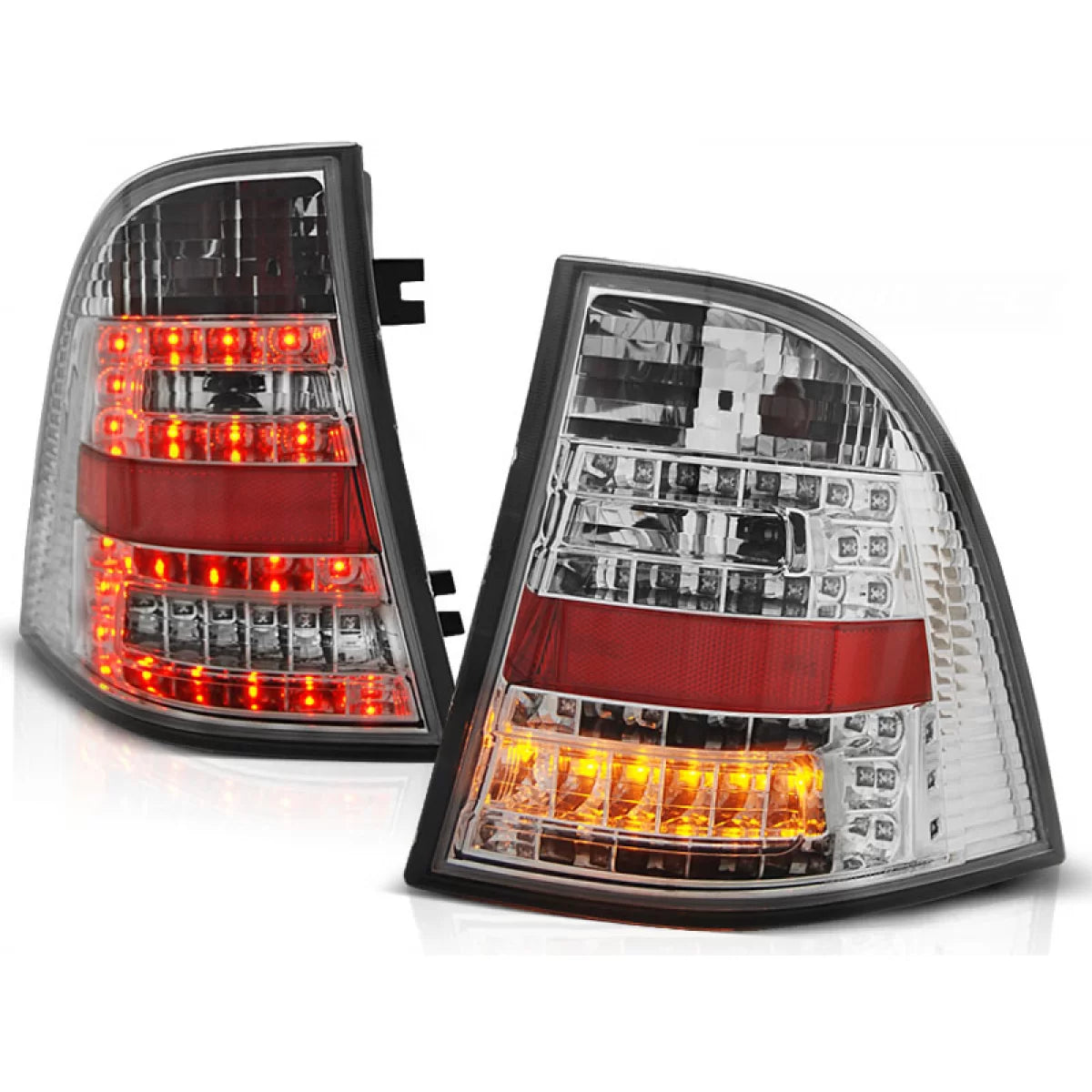 Fanali Posteriori LED Cromati per Mercedes ml W163 03-05