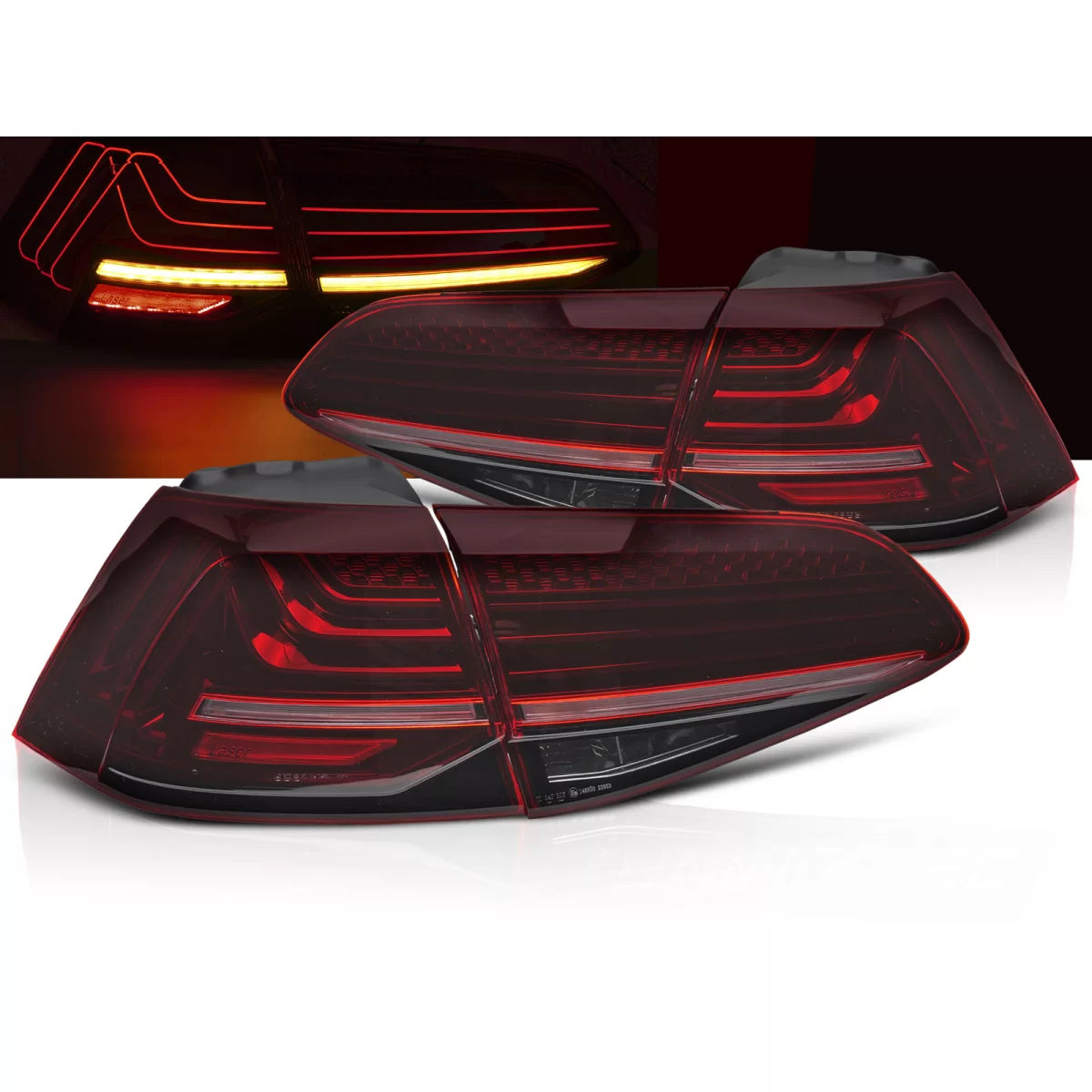 Fanali Posteriori LED Laser Rossi Sequenziali per VW Golf 7 13-19