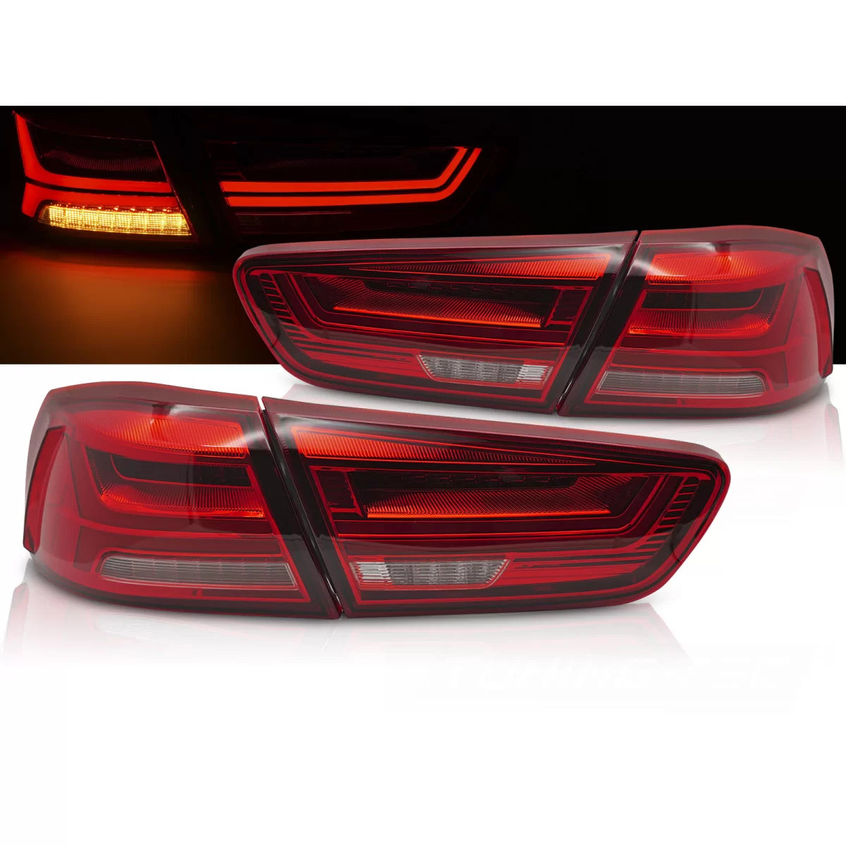Fanali Posteriori LED Rossi per Mitsubishi Lancer 8 Berlina 08-16 Lancer