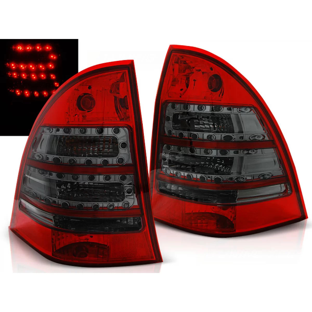 Fanali Posteriori LED Rosso Fumé per Mercedes C-klasa W203 Sw 00-07