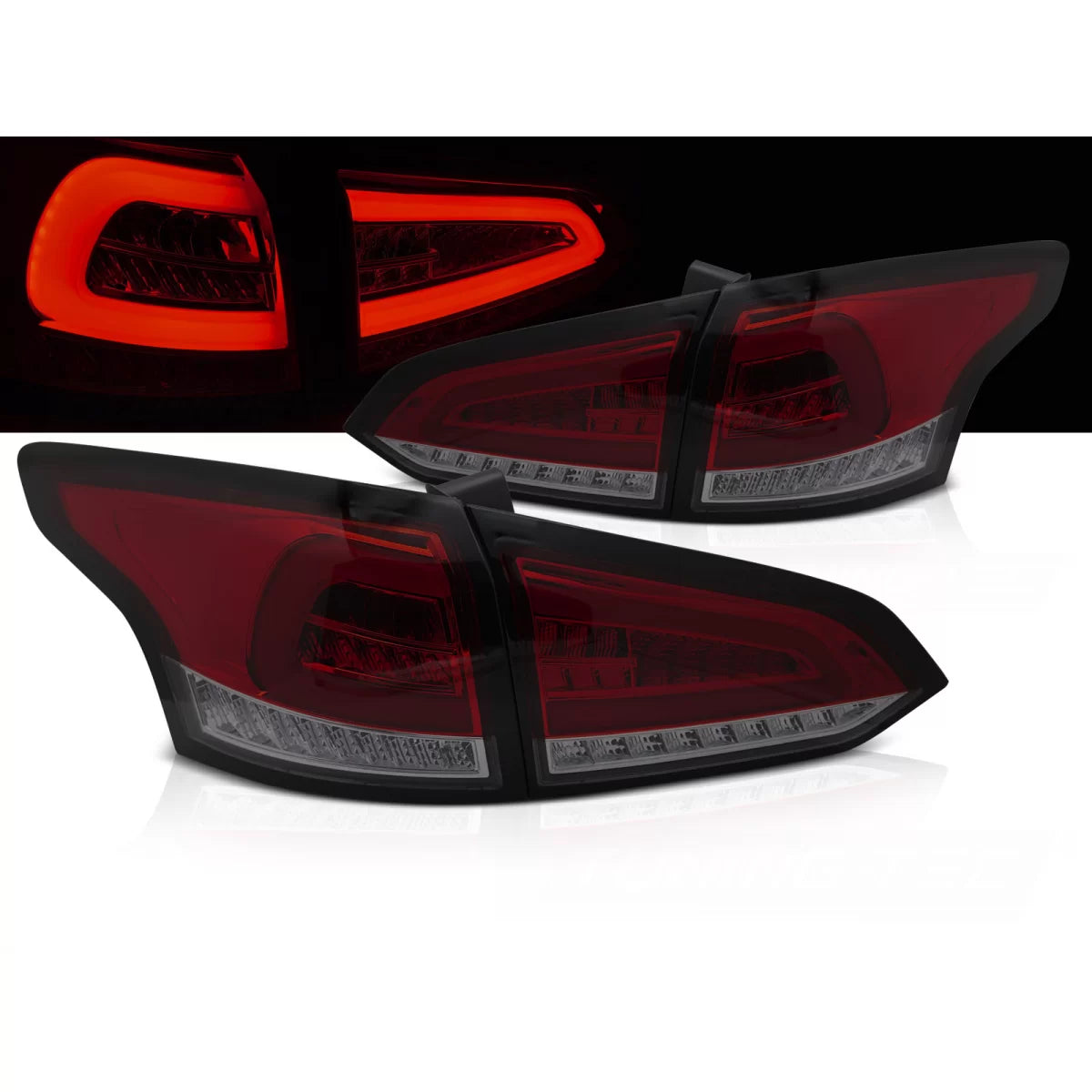Fanali Posteriori LED Rosso Fumo Sequenziali per Ford Focus MK3 Sw 11-18