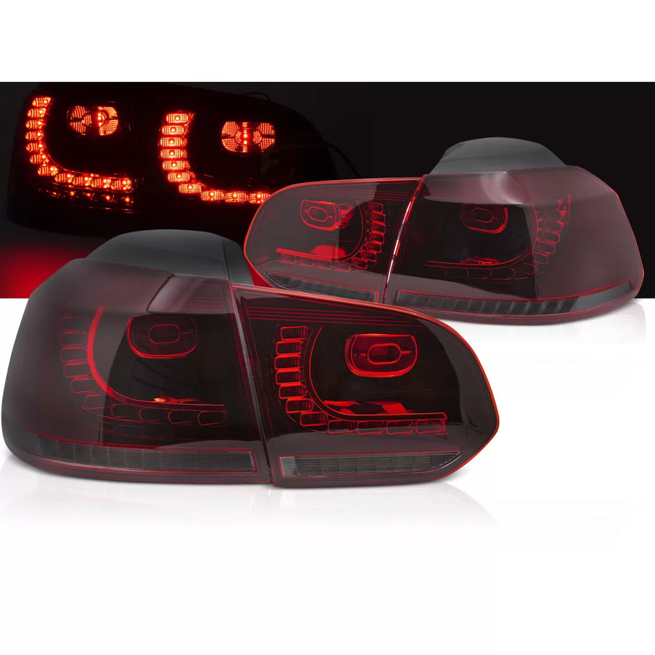 Fanali Posteriori LED Rosso Fumo Sequenziali per VW Golf 6 08-13