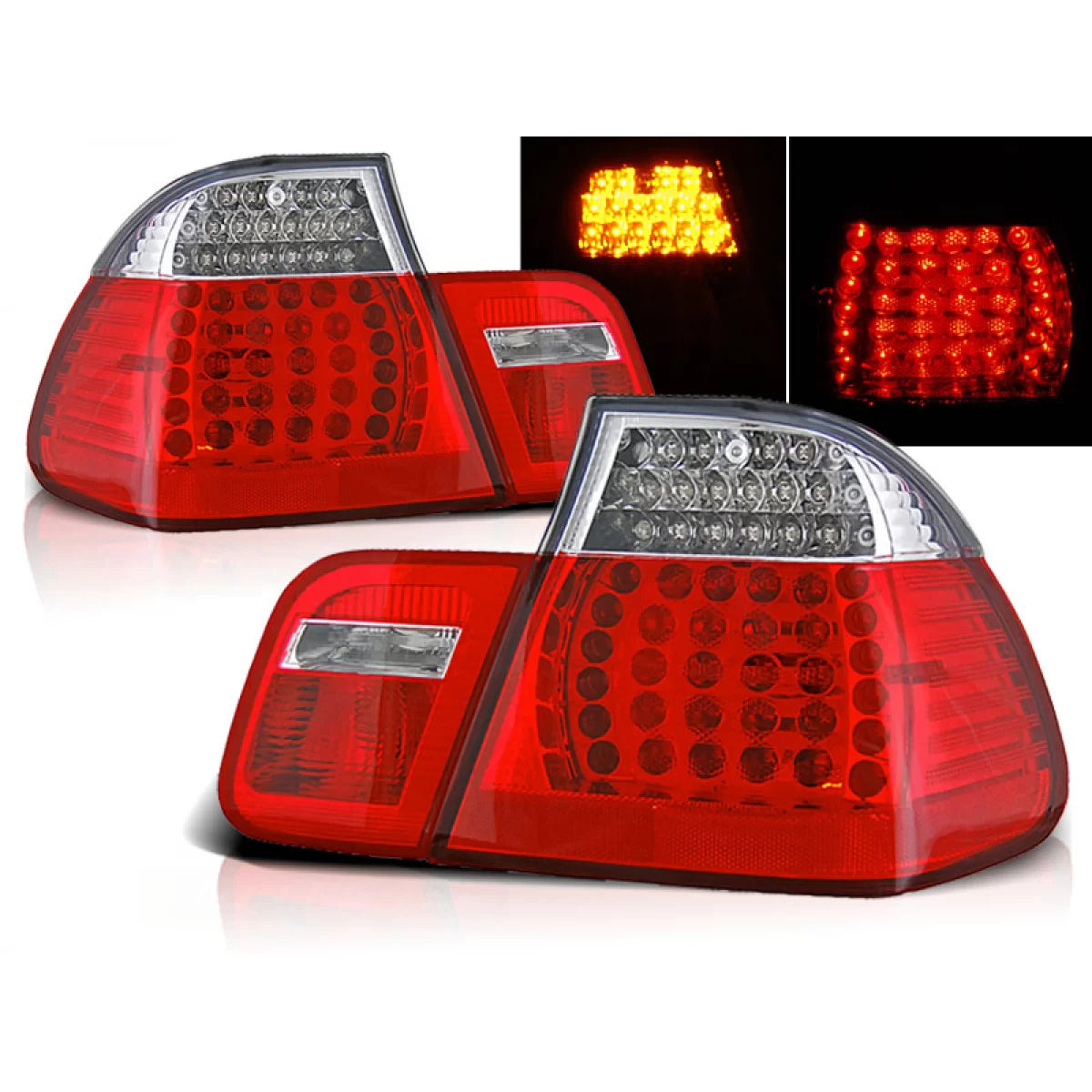 Fanali Posteriori LED Rosso Bianco per BMW E46 Berlina 09.01-03.05
