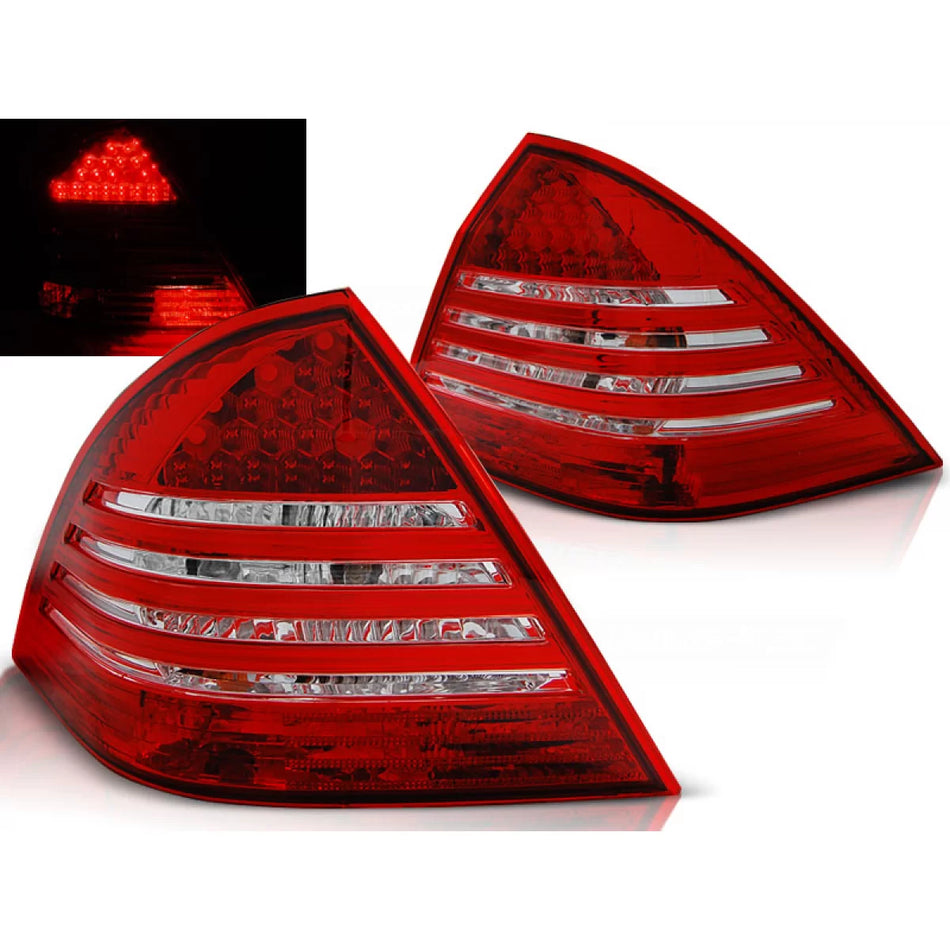 Fanali Posteriori LED Rosso Bianco per Mercedes C-klasa W203 00-04 Berlina