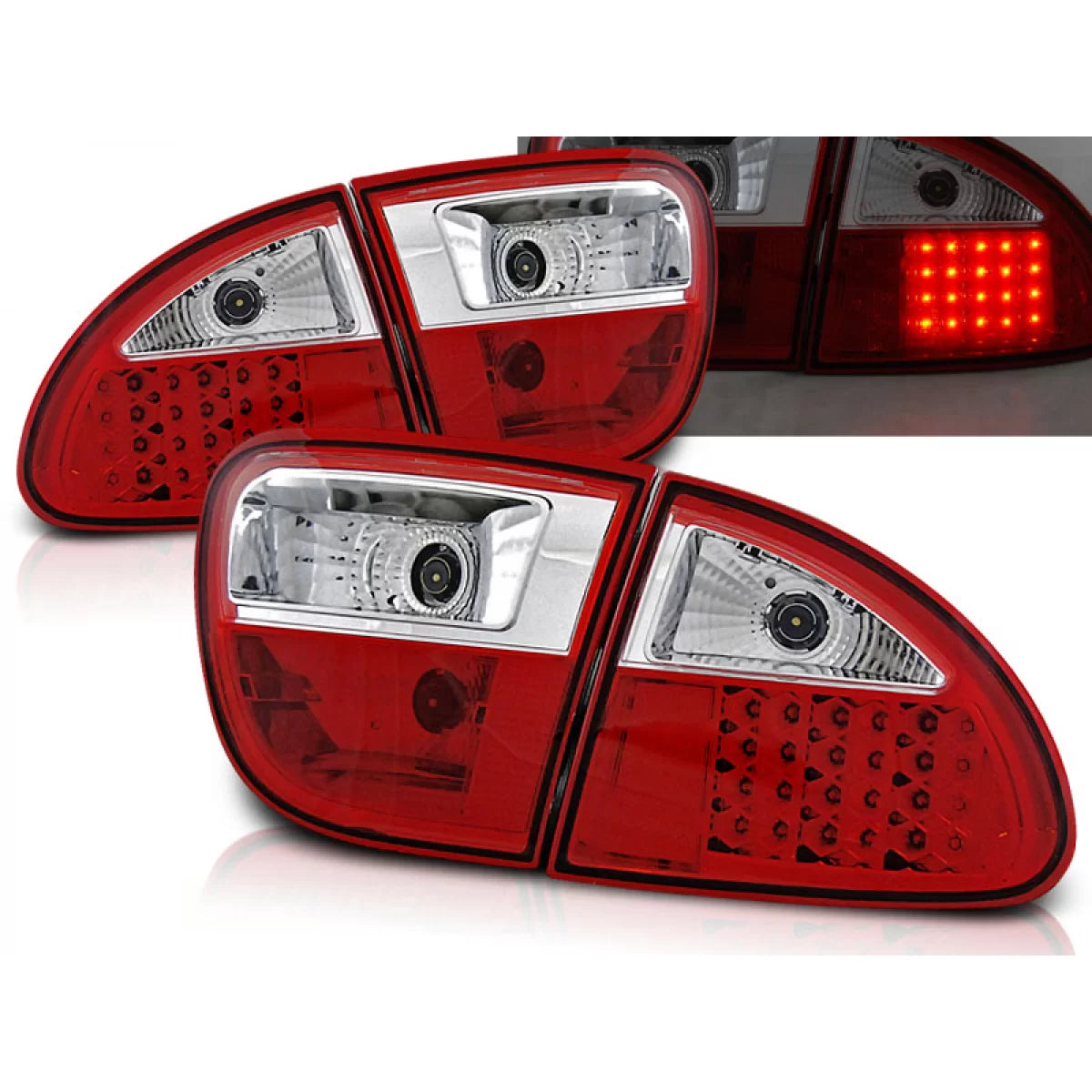 Fanali Posteriori LED Rosso Bianco per Seat Leon 04.99-08.04