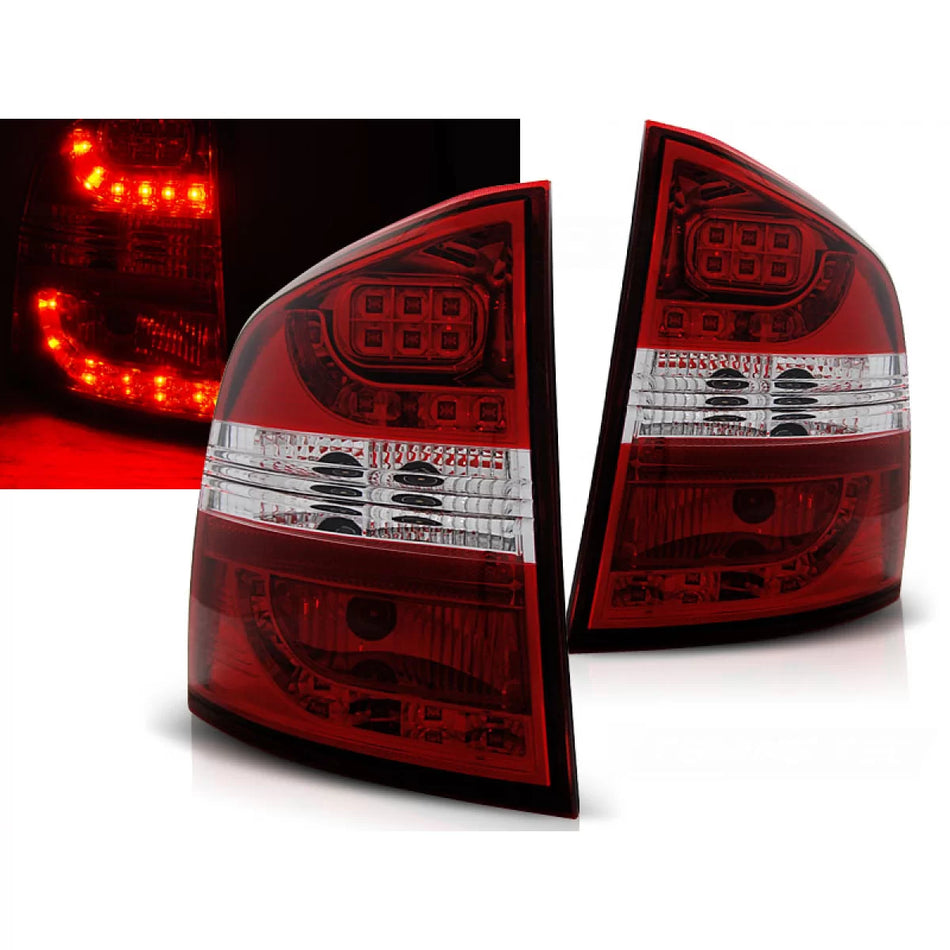 Fanali Posteriori LED Rosso Bianco per Skoda Octavia Ii Kombi 04-12