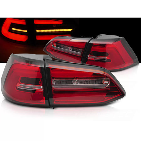Fanali Posteriori LED Rosso Bianco Sequenziali per Volkswagen Golf 7 17-19 Sw
