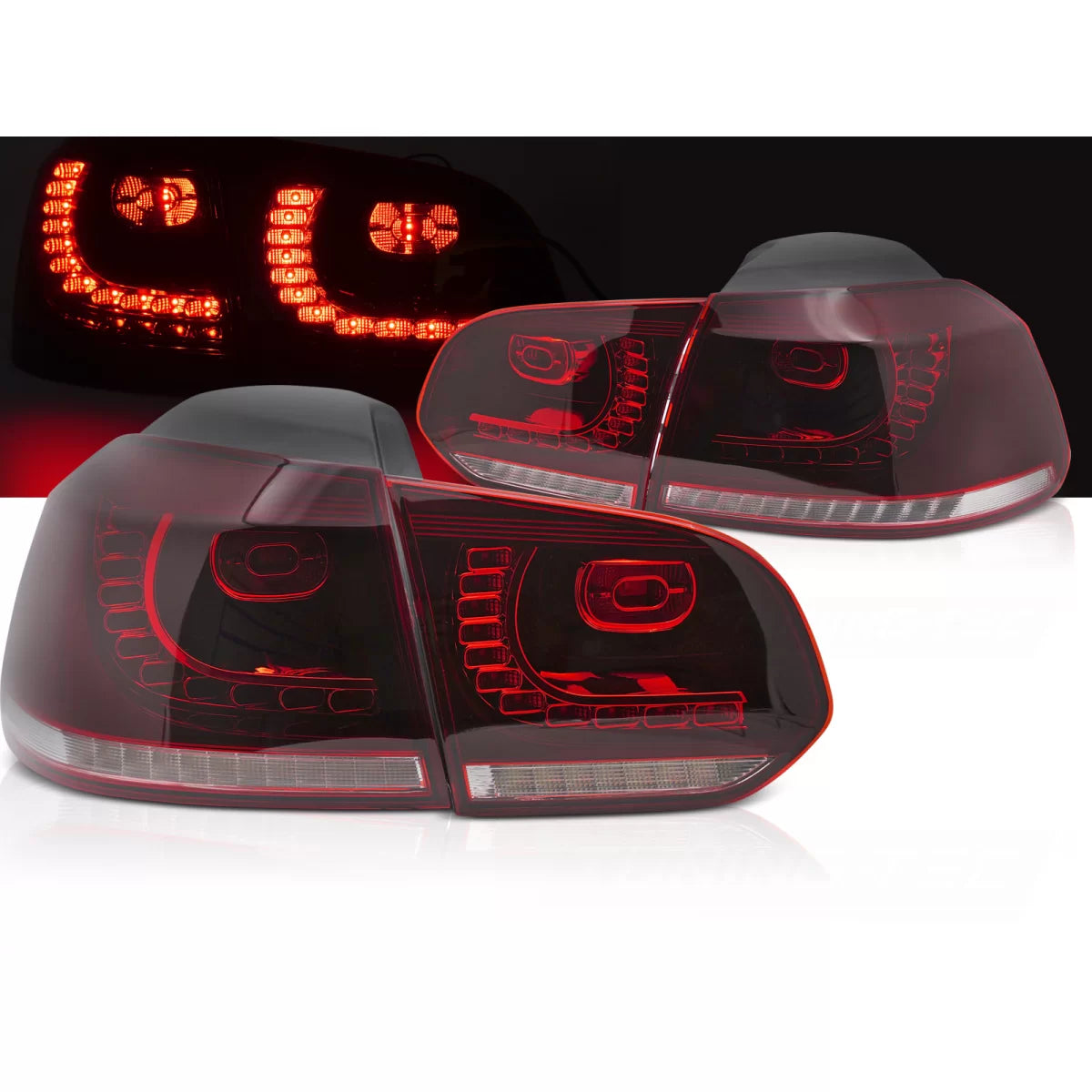 Fanali Posteriori LED Rossi Bianchi Sequenziali per VW Golf 6 08-13