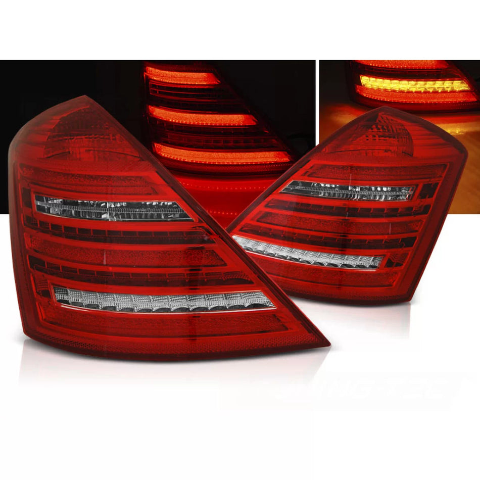 Fanali Posteriori LED Rosso Bianco Sequenziali per Mercedes S-klasa W221 05-09