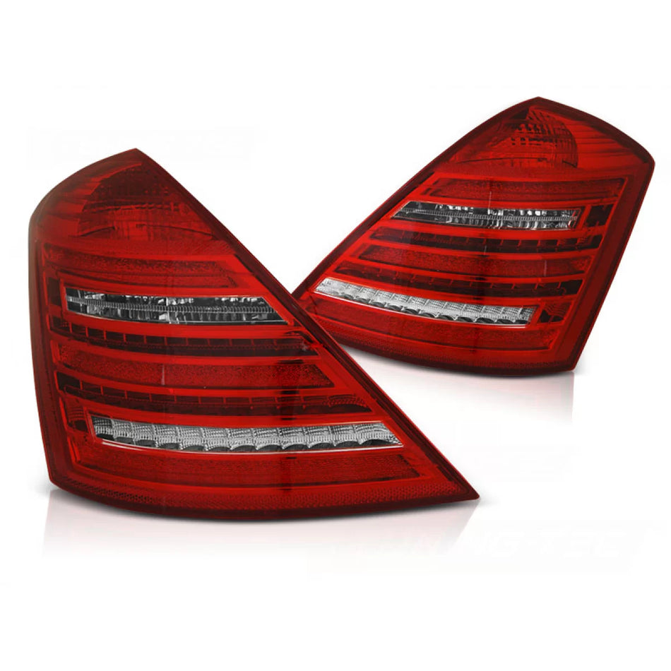 Fanali Posteriori LED Rosso Bianco Sequenziali per Mercedes S-klasa W221 05-09