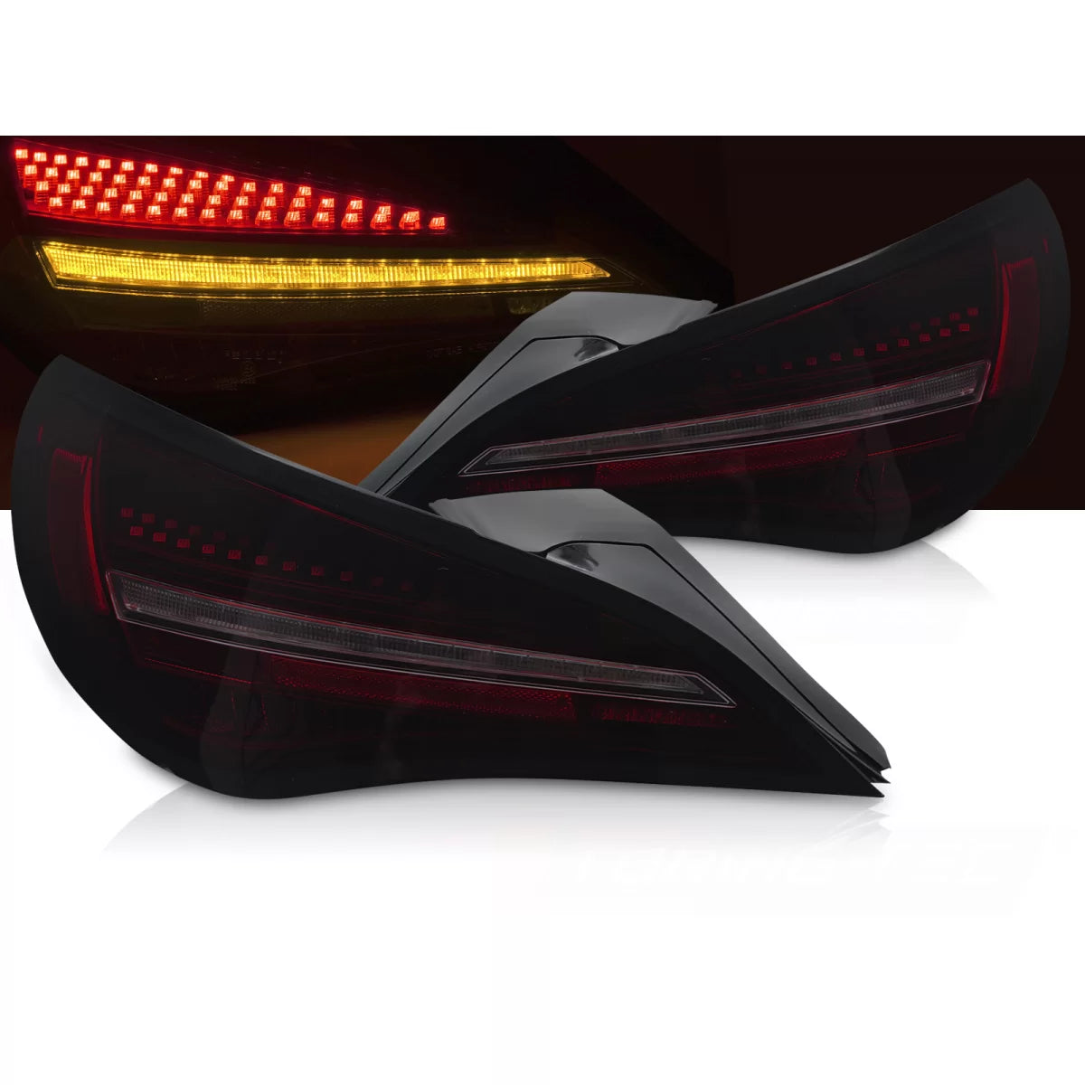Fanali Posteriori LED Neri Rossi Fumé Sequenziali per Mercedes CLA C117 13-16