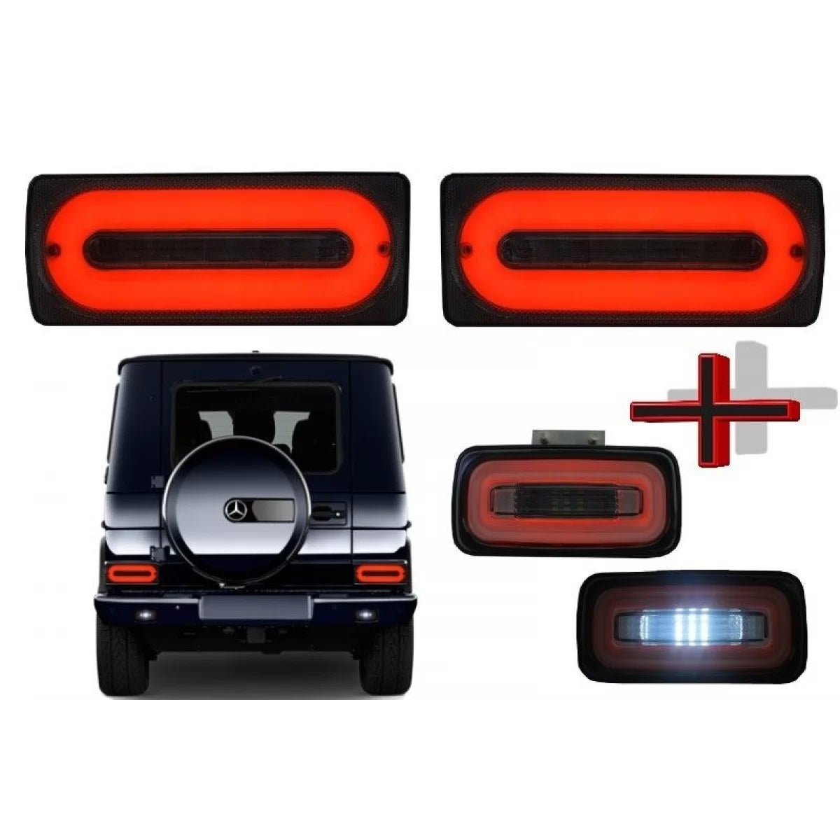 Paraurti Posteriore con Luce Fendinebbia e Barra LED per Mercedes Classe G W463