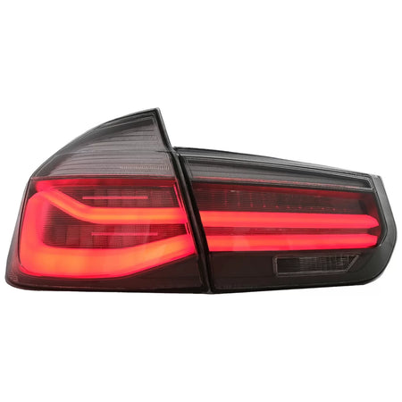 Fanali Posteriori LED M Look Nero Line Rosso Fumè per BMW Serie 3 F30 F35 F80