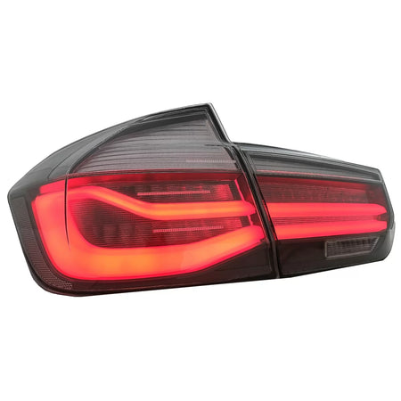 Fanali Posteriori LED M Look Nero Line Rosso Fumè per BMW Serie 3 F30 F35 F80