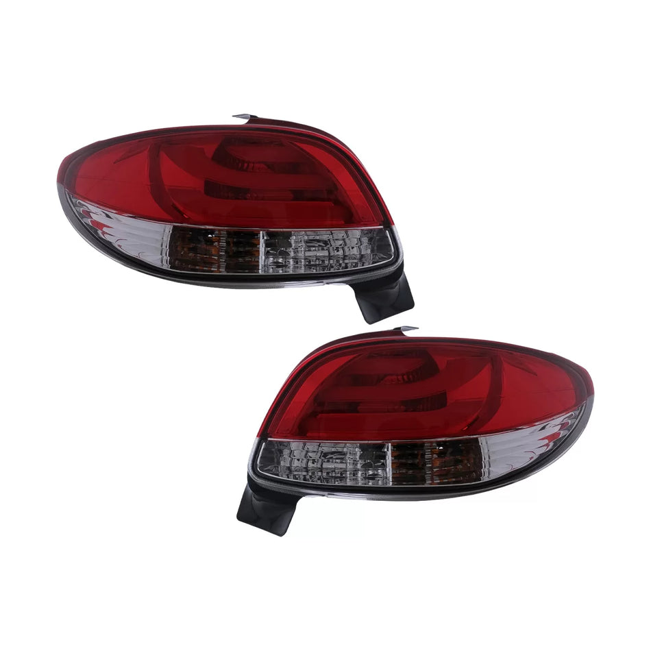 Fanali Posteriori LED Rosso Bianco per Peugeot 206 Berlina 5 Porte 1998-2004