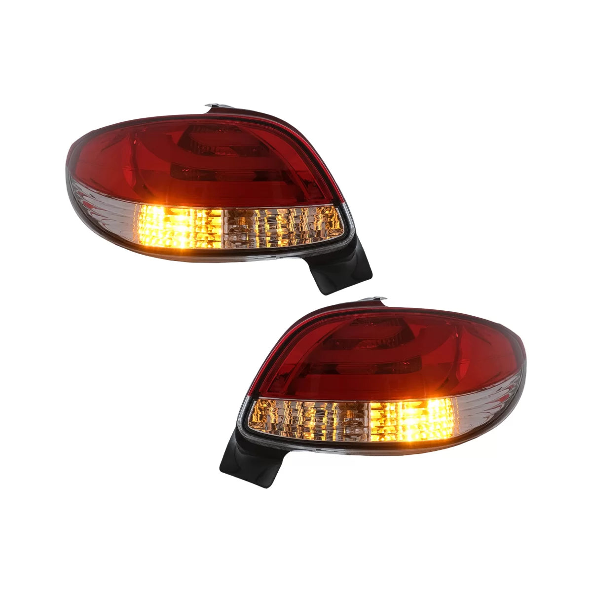 Fanali Posteriori LED Rosso Bianco per Peugeot 206 Berlina 5 Porte 1998-2004