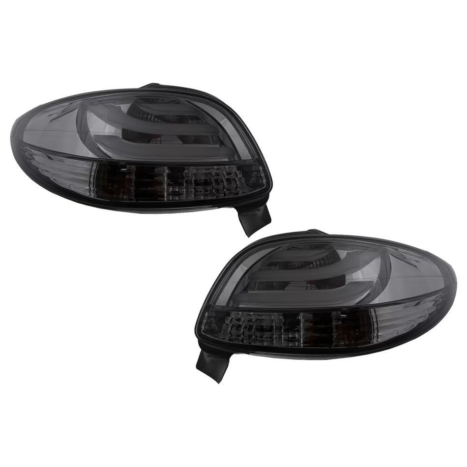 Fanali Posteriori LED Nero Fumé per Peugeot 206 Berlina 5 Porte 3/5 Porte