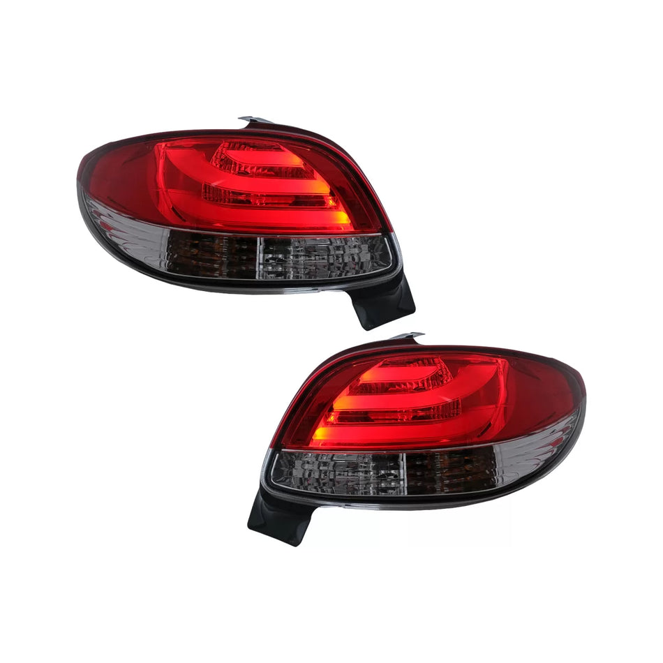Fanali Posteriori LED Rosso Bianco per Peugeot 206 Berlina 5 Porte 1998-2004