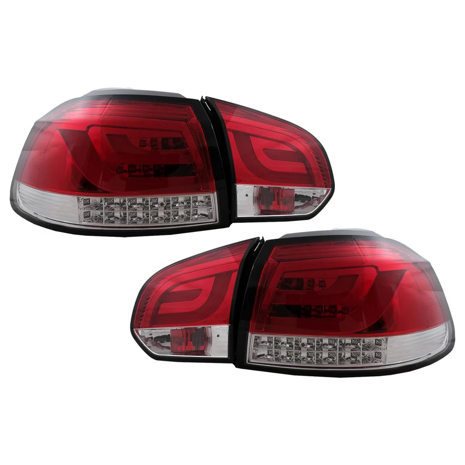 Fanali Posteriori LED Rosso Trasparente per Volkswagen Golf 6 Vi 2008-2013 LHD