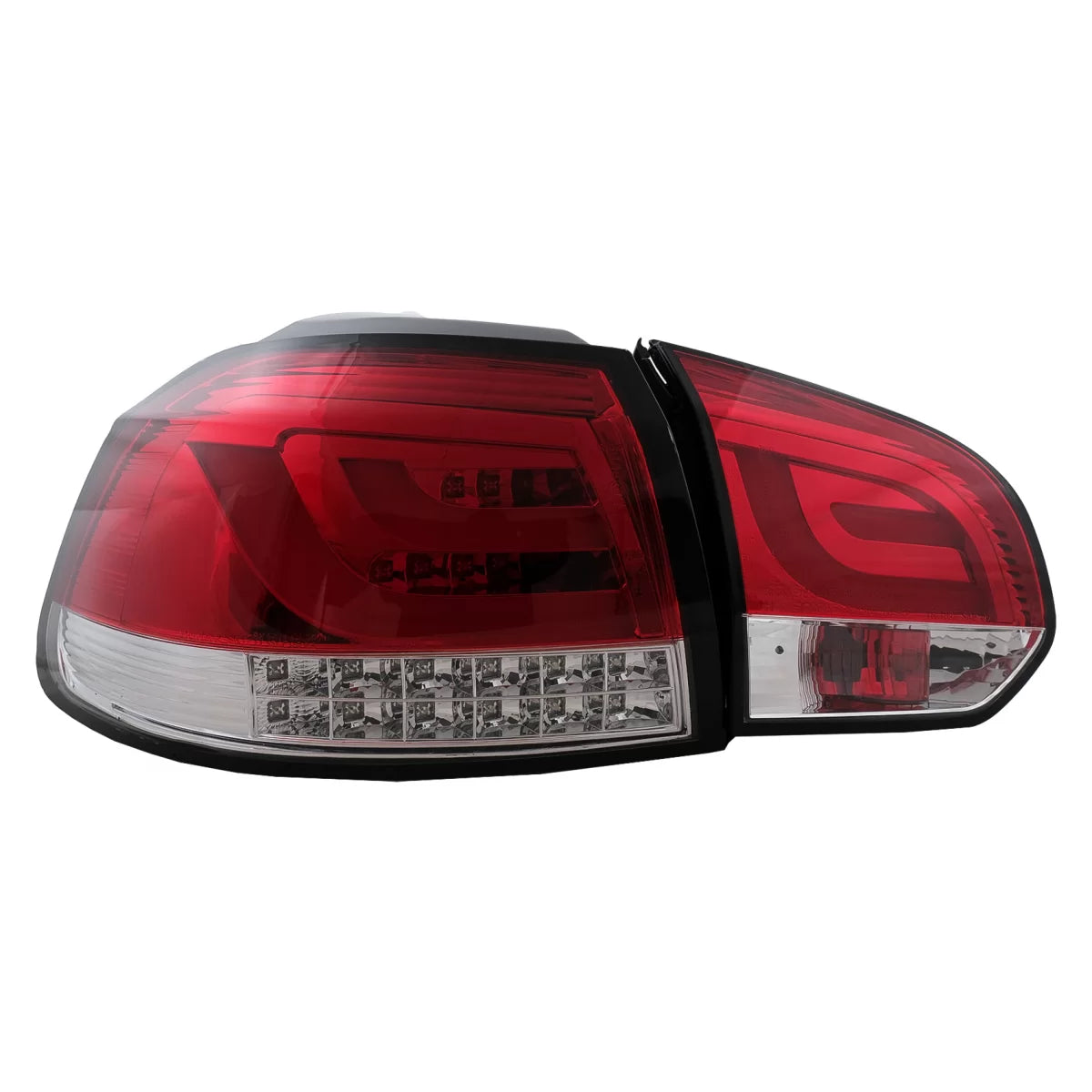 Fanali Posteriori LED Rosso Trasparente per Volkswagen Golf 6 Vi 2008-2013 LHD