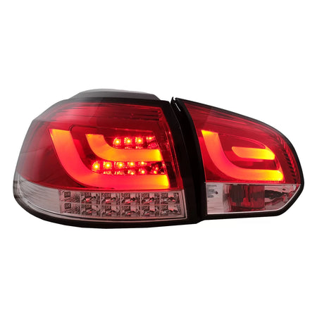 Fanali Posteriori LED Rosso Trasparente per Volkswagen Golf 6 Vi 2008-2013 LHD