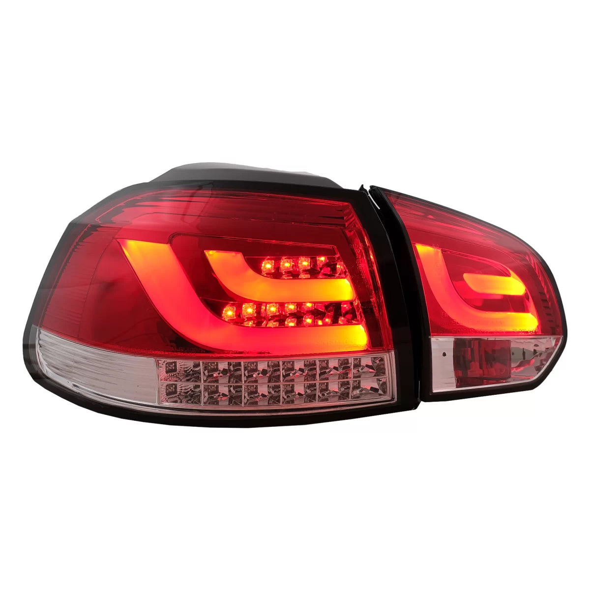 Fanali Posteriori LED Rosso Trasparente per Volkswagen Golf 6 Vi 2008-2013 LHD