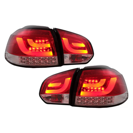 Fanali Posteriori LED Rosso Trasparente per Volkswagen Golf 6 Vi 2008-2013 LHD